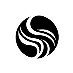 Naklejka premium Abstract Black & White Logo Design: 