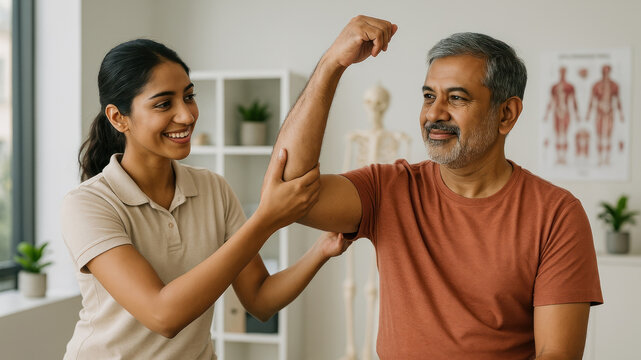 Physiotherapy session with therapist