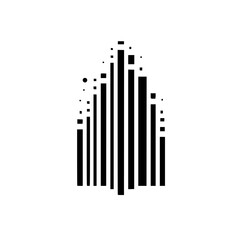 Abstract Black Bars and Dots Design, Minimalist Graphic