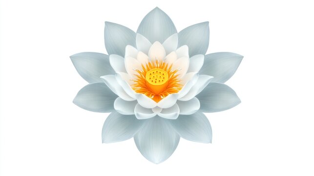 Light blue lotus flower on white background