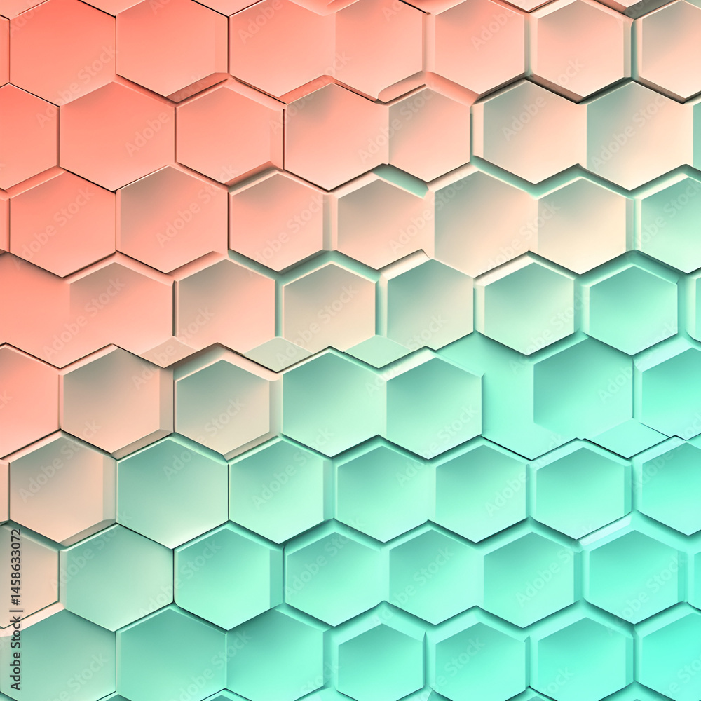 Aufkleber dynamic hexagonal patterns abstract design digital art modern environment aerial view visual concept