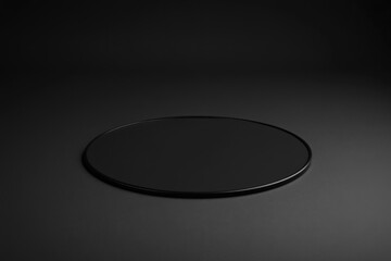 Empty black circular podium