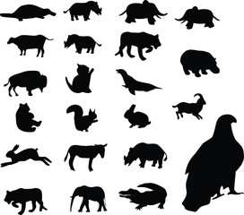 zoo animals silhouette design 