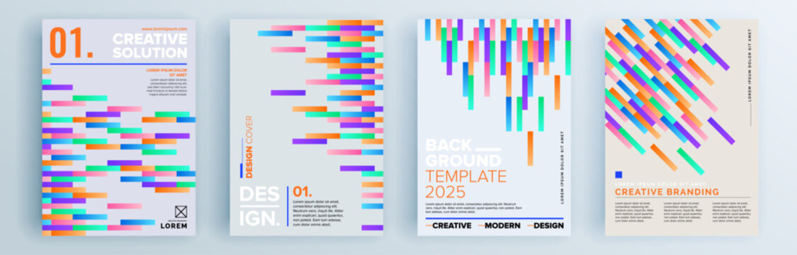 Modern abstract covers set, minimal covers design. Colorful geometric background, vector illustration.
