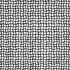 Seamless checkered print. Abstract seamless pattern with wavy stripes. Brush line isolated on white background.