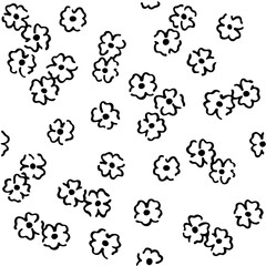 Seamless flower pattern. Geometric stylized flowers in groovy naive style. Floral botanic hand drawn design print.