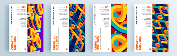 Modern abstract covers set, minimal covers design. Colorful geometric background, vector illustration.
