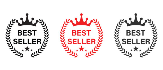 Obraz premium best seller label, seal, sticker and tag, stamp, price, badge icon.