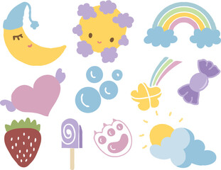 cute icon doodle element vector illustration