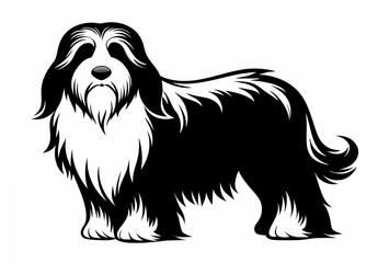 bearded collie  silhouette vector illustration