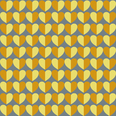 A seamless pattern of golden-yellow Golden Hearts Seamless Pattern