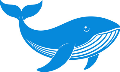 Obraz premium blue whale animal logo silhouette vector art illustration 