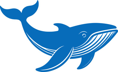 Fototapeta premium blue whale animal logo silhouette vector art illustration 