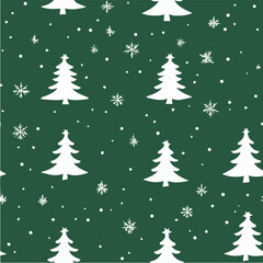 Vector of Christmas tree Seamless Patterns red background