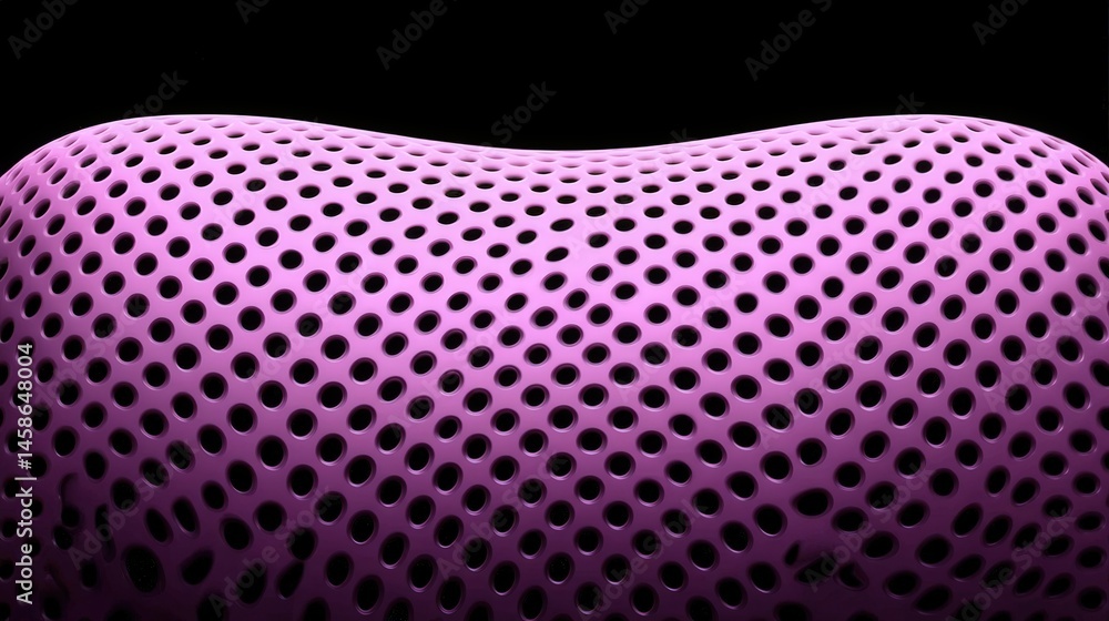 Poster intricate design of a porous surface featuring a vibrant pink pattern showcasing depth and texture u