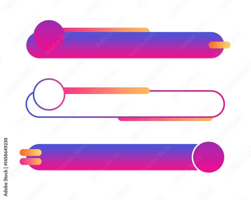 Aufkleber instagram lower third design gradient set of banners for element design png file
