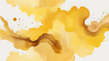 Abstract yellow watercolor background.
