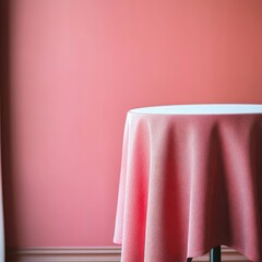 Pink table against a pink wall