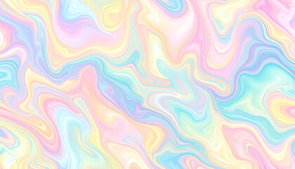 Fototapeta premium mesmerizing pastel abstract pattern featuring flowing marble effects with soft rainbow hues, creating dreamy and ethereal atmosphere. pearlescent finish adds glossy touch to design
