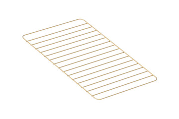 Golden baking rack isolated on white background. 3d render