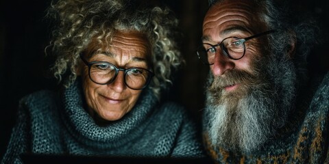 Senior Couple Exploring Pension Options with Tablet