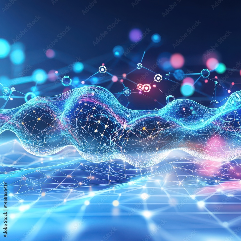 Poster floating ai gigapixel standard in hyperrealistic background digital art technology abstract futurist