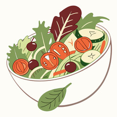 salad bowl , white background