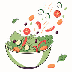 salad bowl , white background