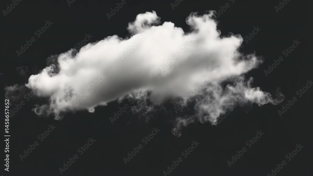 Poster fluffy white clouds float against dark background, creating striking contrast that evokes sense of c