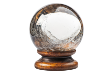 Crystal ball on wood stand