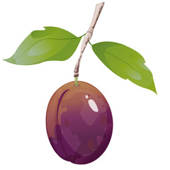 Plum in game design. For sticker and t-shirt design, posters, logos, labels, banners, stickers, product packaging design, etc