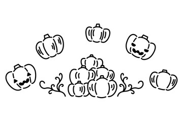 手描き風かわいいハロウィンのかぼちゃイラスト