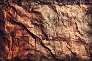 Crinkled aged paper texture with faded text