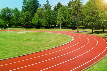 Athletic Track With Football Field