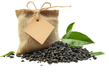 Tea sack with loose leaves