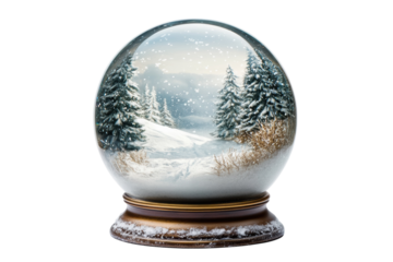 Snow globe winter landscape