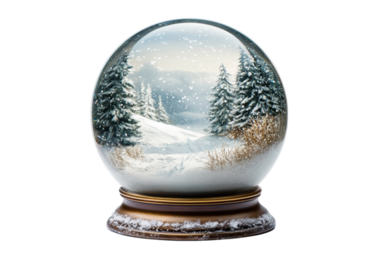 Snow globe winter landscape