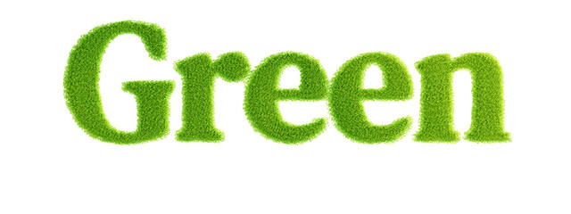 green grass text 3D rendering