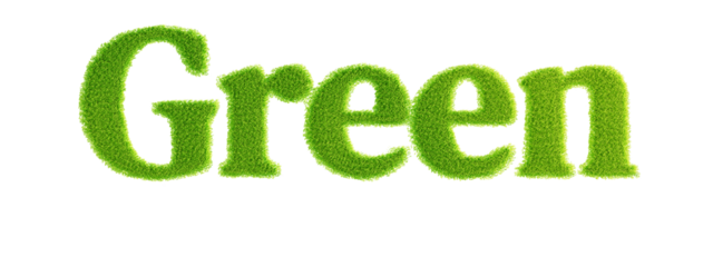 green grass text 3D rendering