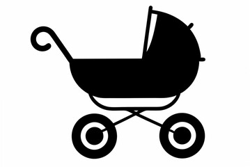 baby pram  silhouette illustration