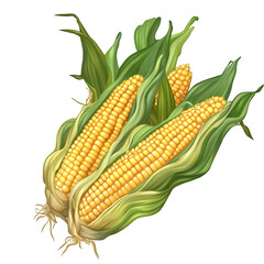 A bunch of corn plants isolated transparent background