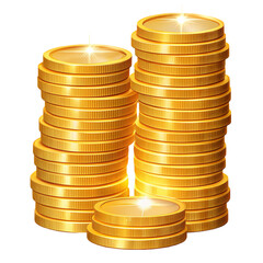 Gold Coins Stacks Wealth Money Finance Riches Image