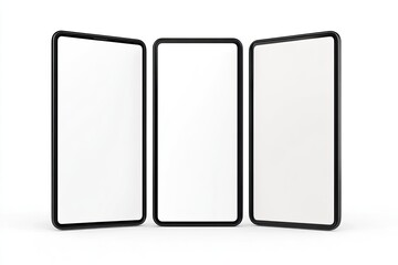 Three Blank Smartphone Screens