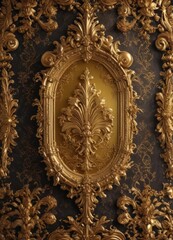 Opulent gold baroque wallpaper, rich jewel tones ,  colors,  pattern