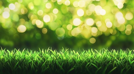 Obraz premium Fresh green grass with bokeh background