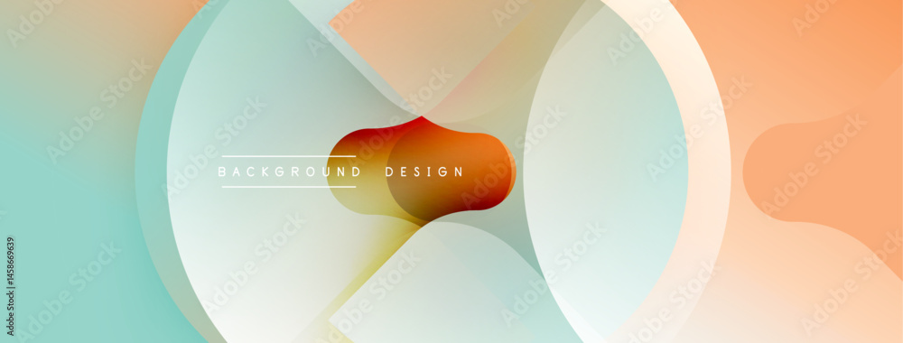 Poster Abstract flowing shapes, soft colors blend. Minimalist design with gradient layers, modern aesthetic. Background elements create dynamic composition.