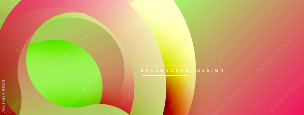 Poster Abstract fluid shapes, vibrant colors blend. Gradient background creates dynamic visual effect. Modern design element for various applications.