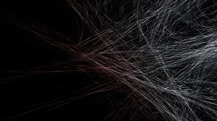 Obraz premium An abstract representation featuring chaotic lines against a dark backdrop