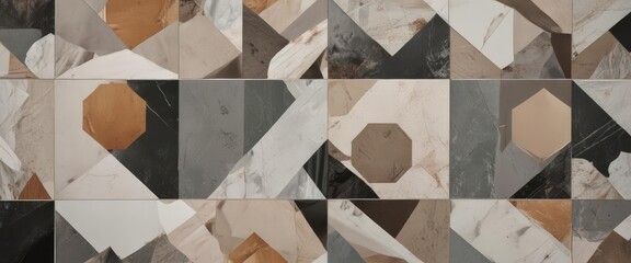 Geometric collage template with image placeholders  , angles, geometric patterns