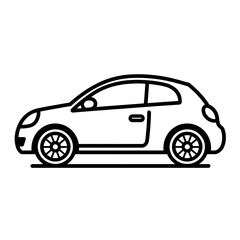 Fototapeta premium Simple line drawing of a small car